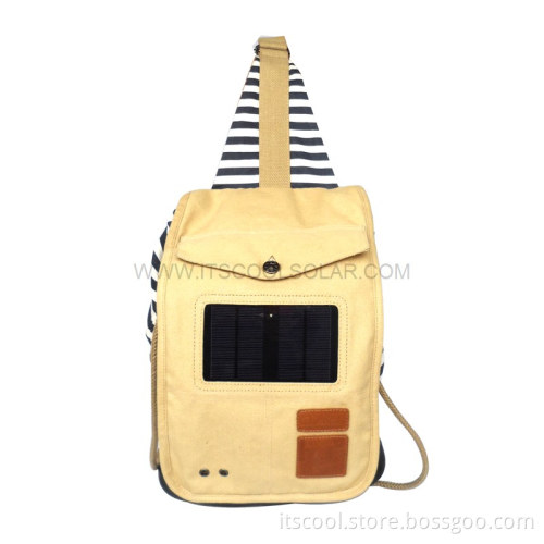 Lady's Backpack with Solar Panel Mobile Charger